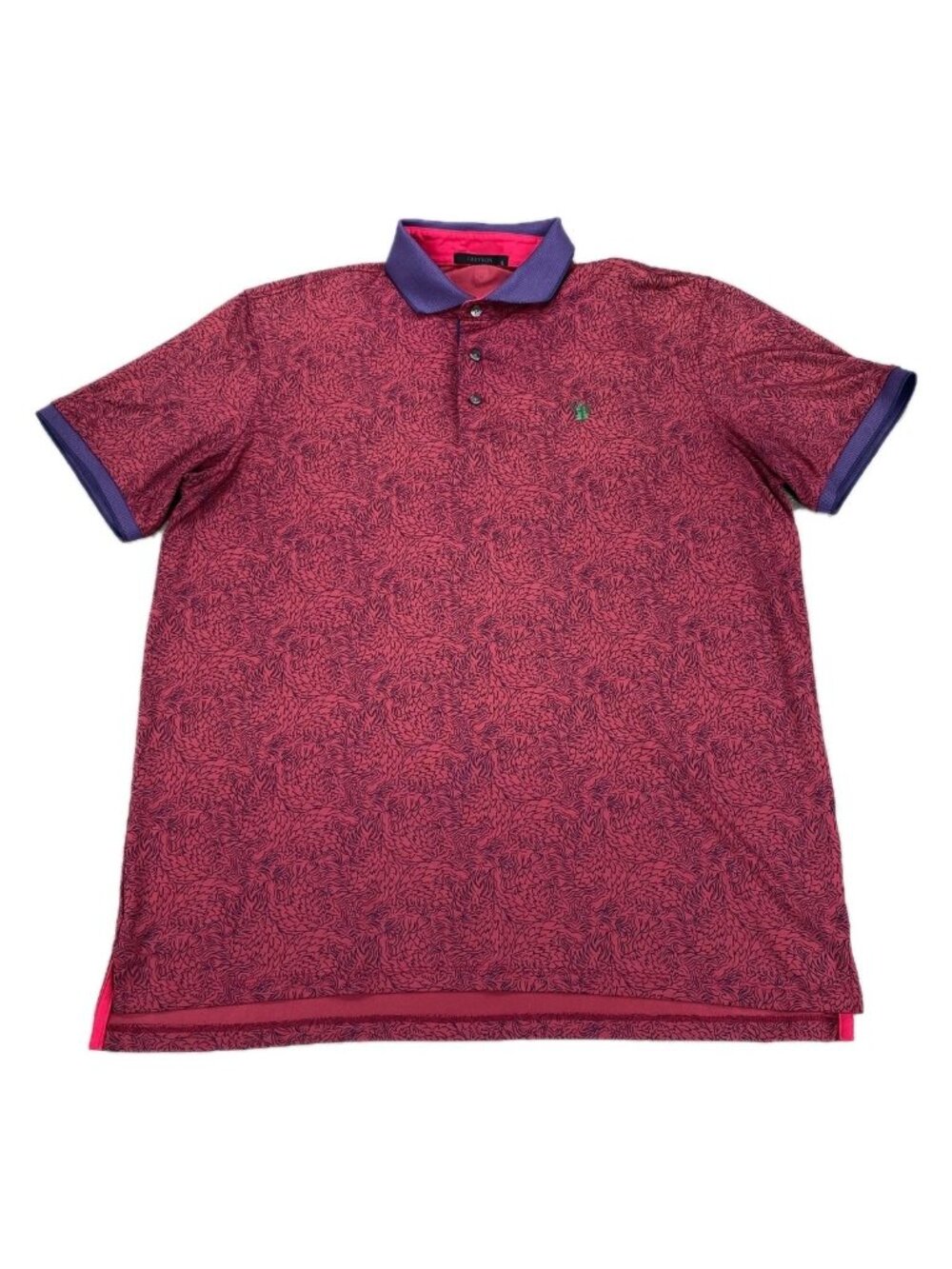 Greyson Polo Shirt Mens Large Pink Floral Print Stretch Thieves Golf Performance
